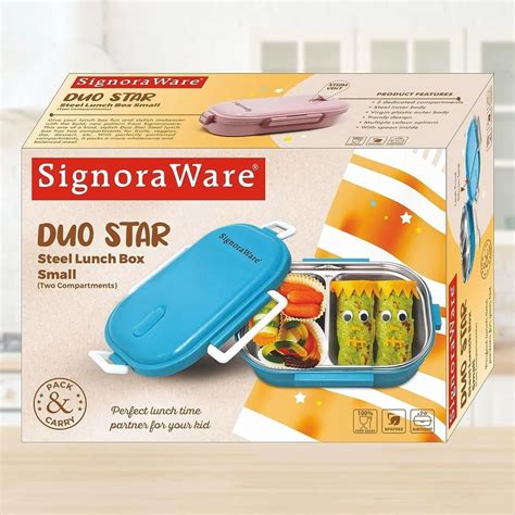 signoraware duo star steel lunch box|steel lunch boxes for sale.